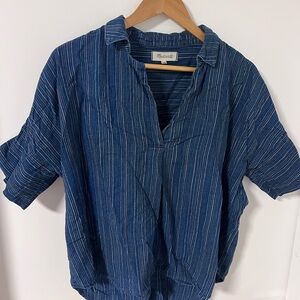 Madewell Button Back Stripes Blouse